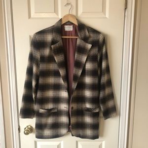 ✿ Vintage Reitmans Plaid Wool Blazer Size M